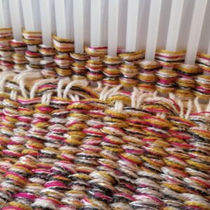 Weave your own mat/rug using a peg loom