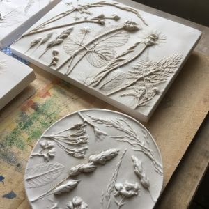 Beautiful Botanical Bas Relief Tiles