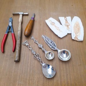 Pewtersmithing - Small Spoon with Cuttlefish Cast Handle