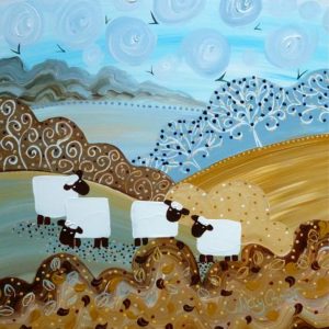 Painting with Acrylics - Harvest Patterned Landscape
