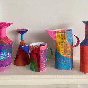 Printed paper vessels and sculptural forms