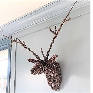 Festive Willow Stags Head