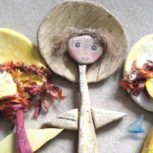 Festive Wooden Folk Angels