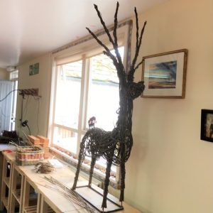 Willow Sculpture - Festive Reindeer